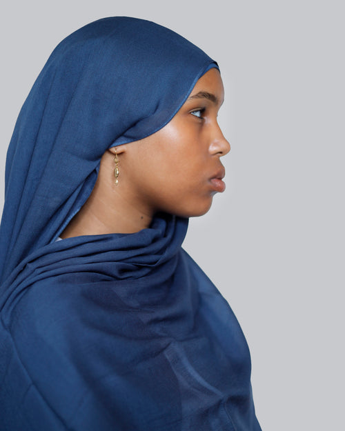 Navy Blue Modal Hijab Set
